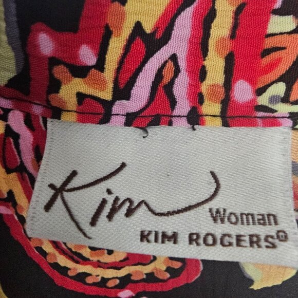 Kim Rogers Red Paisley Layered Boho Button Down Blouse 3X - Picture 9 of 12